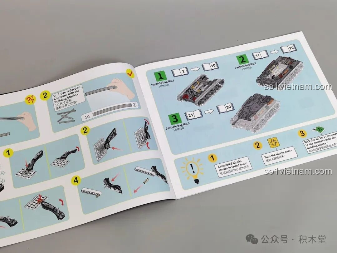 Trang hướng dẫn lắp ráp bộ xe tăng Panzer IV F2 12GO, minh họa các bước lắp ráp cơ bản