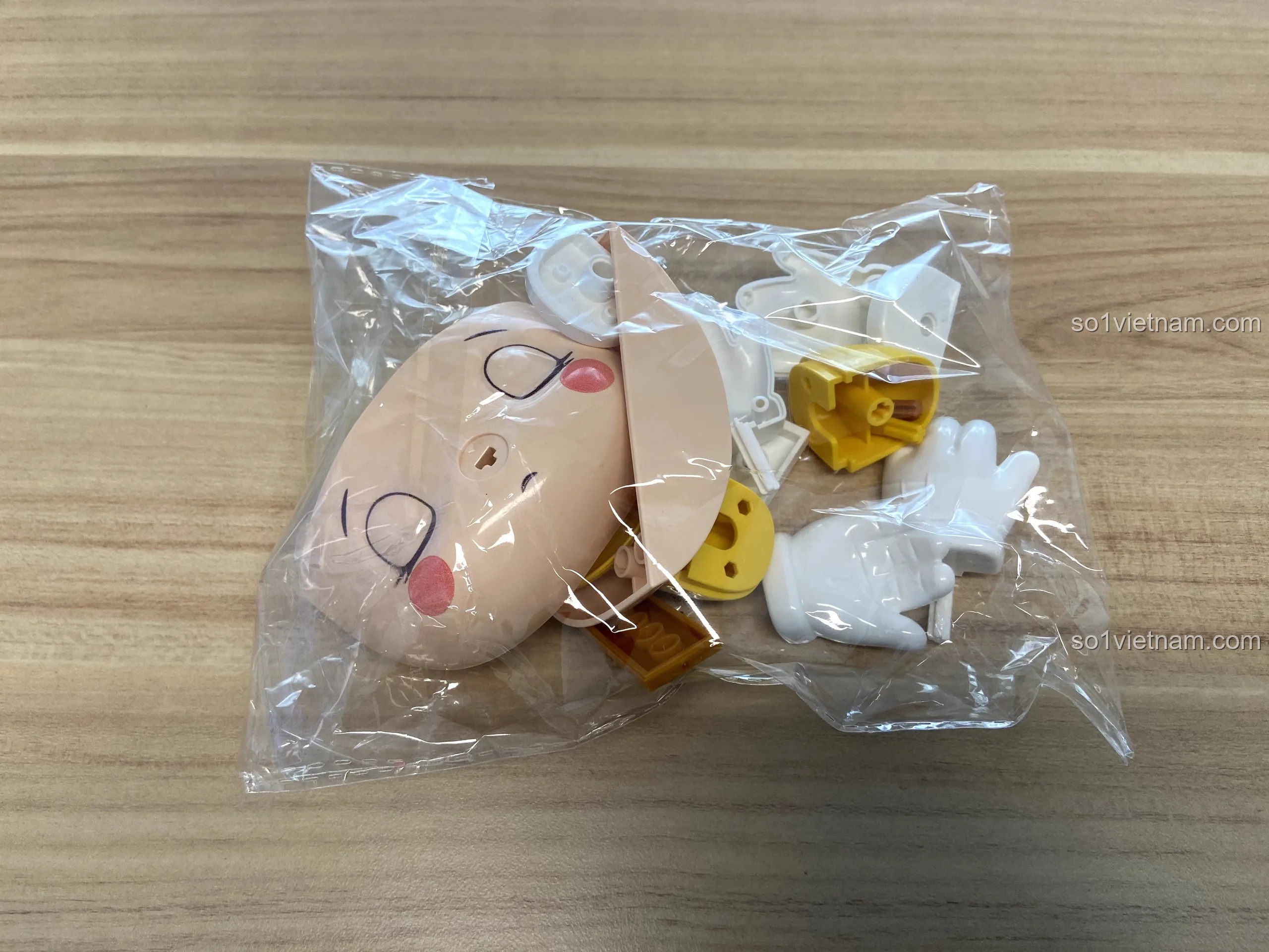 Túi chứa các mảnh ghép phụ kiện đặc biệt như khuôn mặt và tay của Pinocchio trong bộ Wekki 506186.