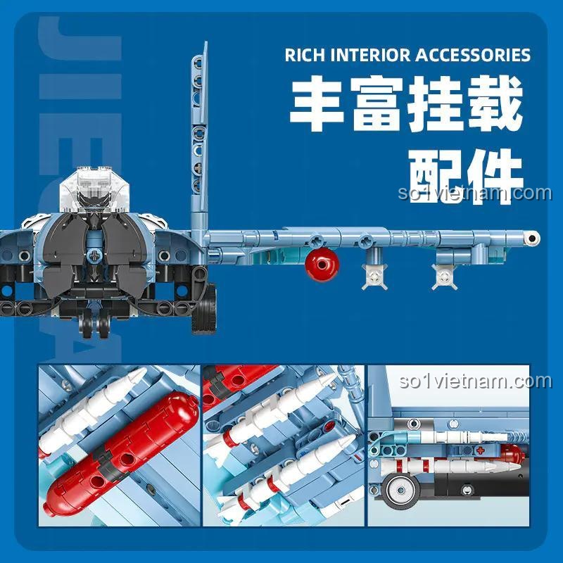 Các phụ kiện tên lửa và vũ khí đi kèm bộ lắp ráp máy bay chiến đấu SU-35 Glory Mission JIE STAR 58122