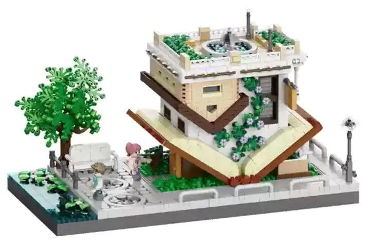 Bộ lắp ghép Tiệm sách lộn ngược 拼之星 9936-4, Mô hình kiến trúc độc đáo, 2250 mảnh ghép chi tiết, Đồ chơi sáng tạo cho trẻ 14 tuổi, Giá tốt