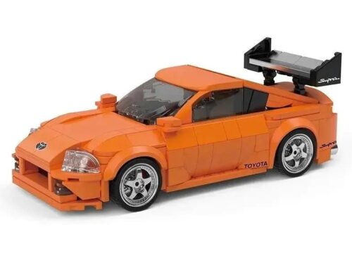 Mô hình xe Toyota Supra A80 màu cam, tỉ lệ 1:32, bộ lắp ghép Pinbo PB8815, đồ chơi xe hơi cho bé trai 14 tuổi, tốc độ đỉnh cao