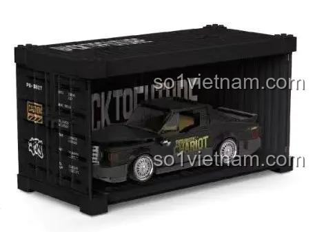 Đồ chơi mô hình Pinbo PB8827 Xe Tương Lai Back To The Future kèm container trưng bày, quà tặng sáng tạo cho con trai.
