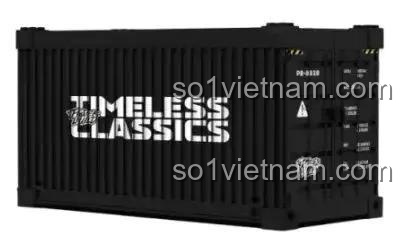 Mô hình xe Volkswagen Golf MK2 PB8839 được đặt gọn gàng bên trong hộp trưng bày dạng container màu đen. Một điểm nhấn độc đáo của bộ xếp hình Pinbo 8839.