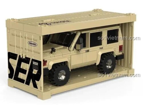 Pinbo PB8850 Toyota Land Cruiser LC78 mô hình xe địa hình tỉ lệ 1:32 đặt trong hộp container, đồ chơi lắp ghép cho bé 14 tuổi