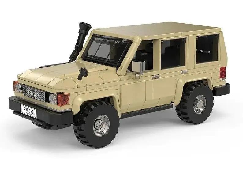 Pinbo PB8850 Toyota Land Cruiser LC78 xe địa hình tỉ lệ 1:32, xe SUV, xe bán tải, xe off-road, màu kem, đồ chơi lắp ghép cho bé 14 tuổi