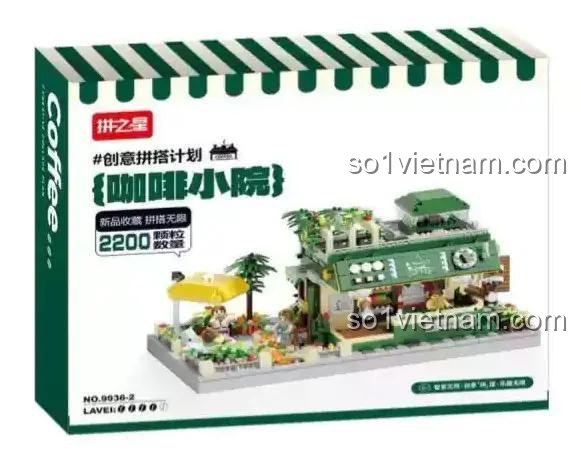 Hộp sản phẩm Bộ lắp ghép Quán cà phê Nhỏ Pinzhi Xing 9936-2, 2200 mảnh, 14 tuổi