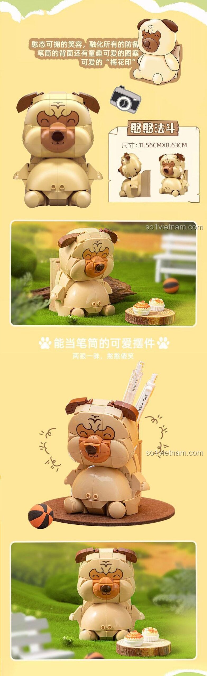 Bộ lắp ghép Pleyerid M38-P8058 Chó Shiba, Husky, Pug trên sofa, đồ chơi mô hình cho bé 12 tuổi