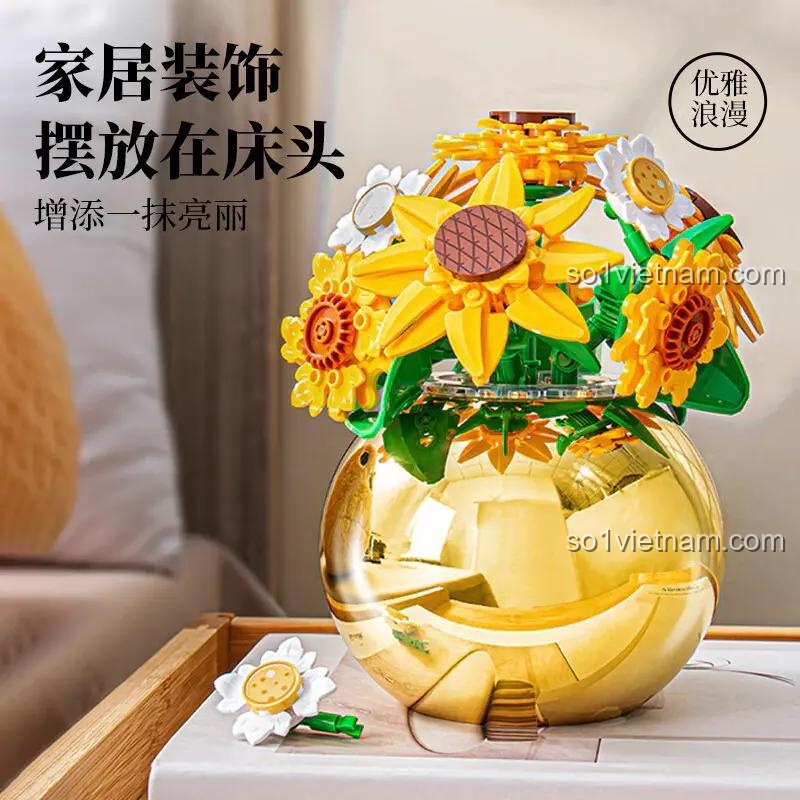 Bộ đồ chơi Pleyerid M38-P8062 Bó hoa hướng dương lắp ghép trang trí phòng ngủ