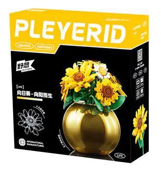 Hộp sản phẩm bộ đồ chơi Pleyerid M38-P8062 Bó hoa hướng dương lắp ghép trang trí nhà cửa