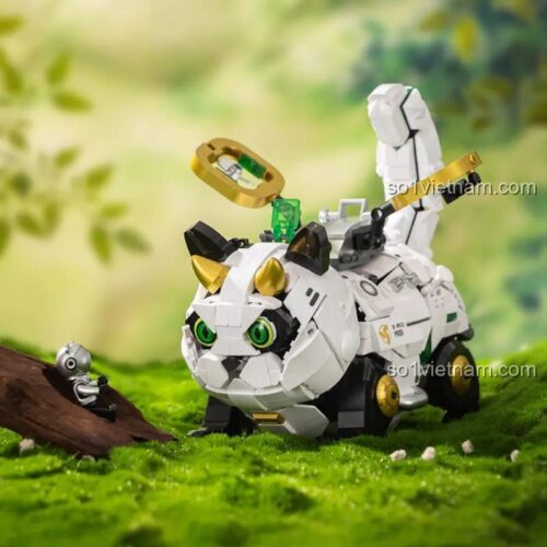 đồ chơi mô hình M38-P8017 Mèo Robot Pleyerid Mèo Máy X-MIU Orange Prince trong khung cảnh thiên nhiên