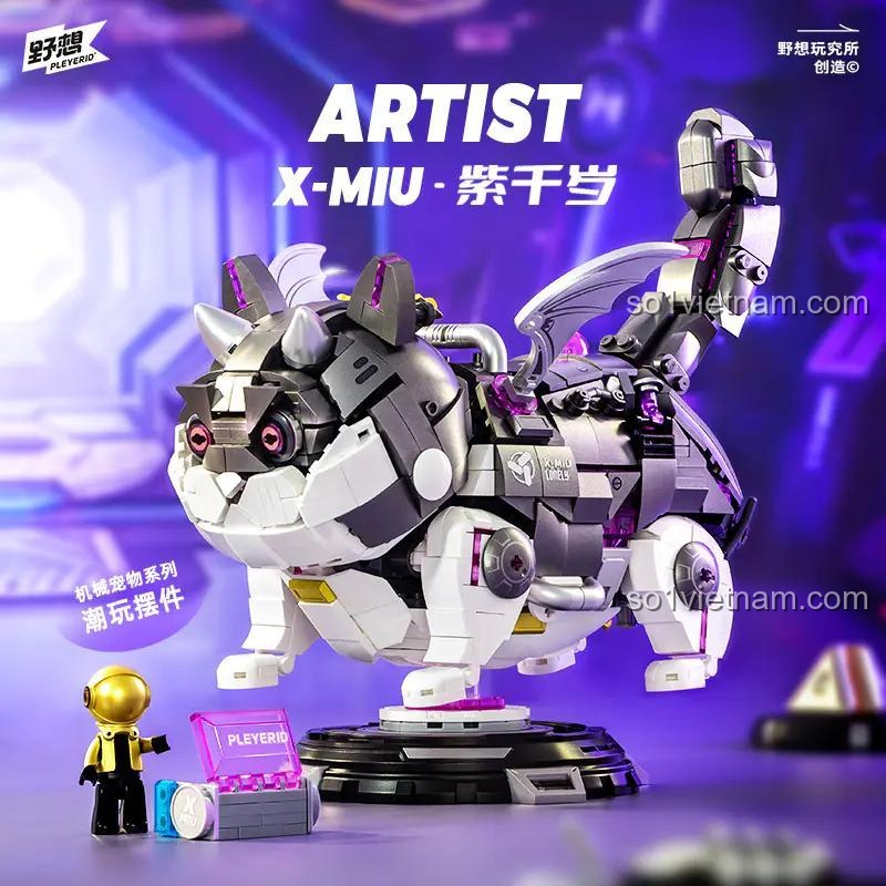 Mèo Robot X-MIU Pleyerid M38-P8018-02 với tư thế ngầu, thiết kế Cơ Khí Tinh Xảo, phù hợp con trai con gái 12 tuổi, giá trị cao