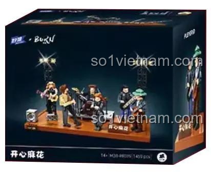 Hình ảnh hộp sản phẩm đồ chơi mô hình Sân khấu biểu diễn nhạc rock M38-P8019, thể hiện rõ hình ảnh sản phẩm và số lượng 1409 chi tiết.