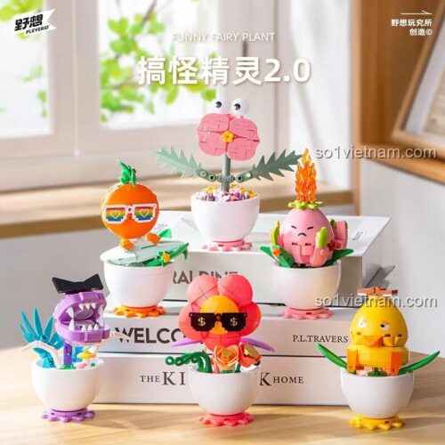 Các mẫu lắp ráp của bộ đồ chơi Pleyerid M38-P8029 Chậu Cây Yêu Tinh Ngộ Nghĩnh 2.0