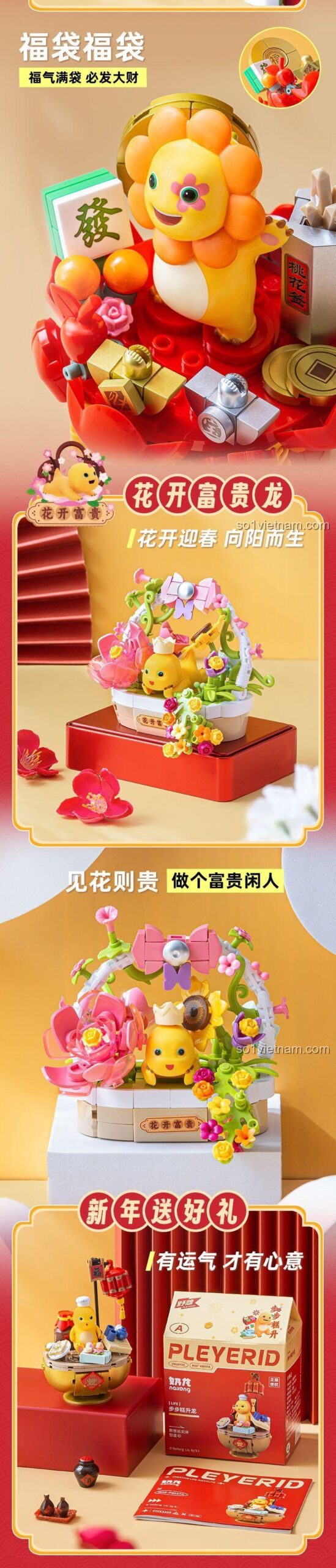 bộ lắp ghép Nai Long may mắn, đồ chơi mô hình Pleyerid M38-P8037, cho thanh niên 12 tuổi, hợp túi tiền