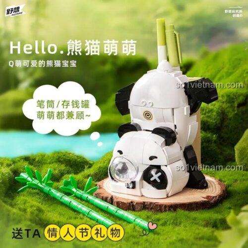 Bộ lắp ghép Gấu Trúc Dễ Thương M38-P8039 Pleyerid, đồ chơi sáng tạo, có thể dùng làm ống cắm bút/tiền, quà tặng ý nghĩa cho bé 12 tuổi, giá tốt