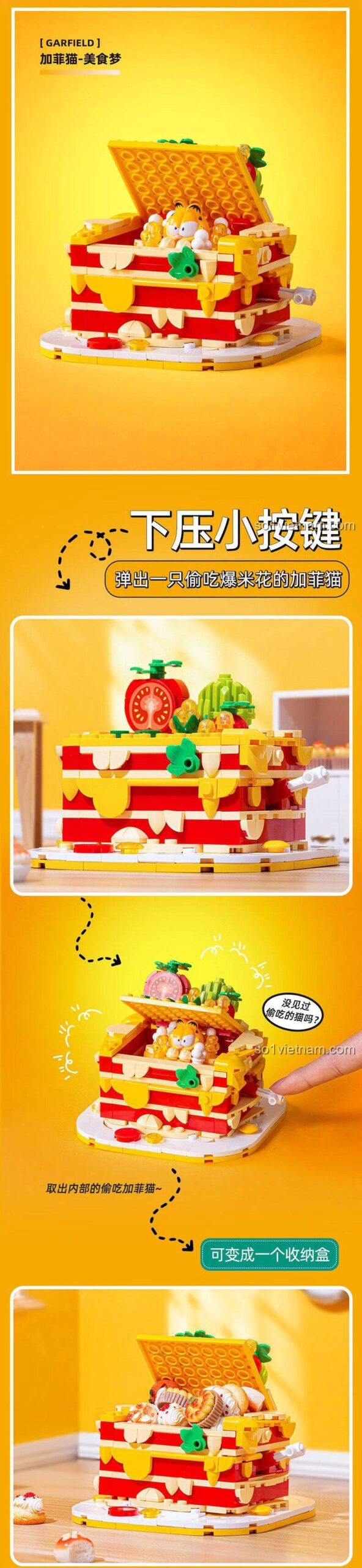 Mô hình bánh kem trong bộ lắp ghép Garfield Bạch Nhật Mơ Pleyerid M38-P8052C
