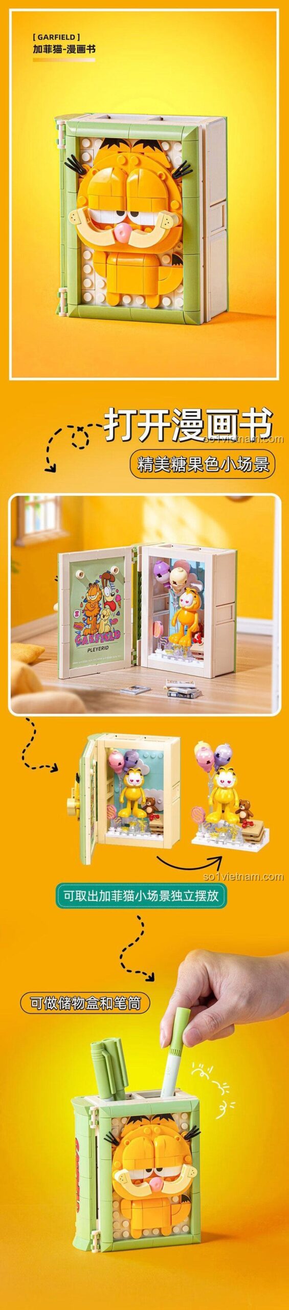 Cảnh nhỏ trong bộ lắp ghép Garfield Bạch Nhật Mơ Pleyerid M38-P8052C