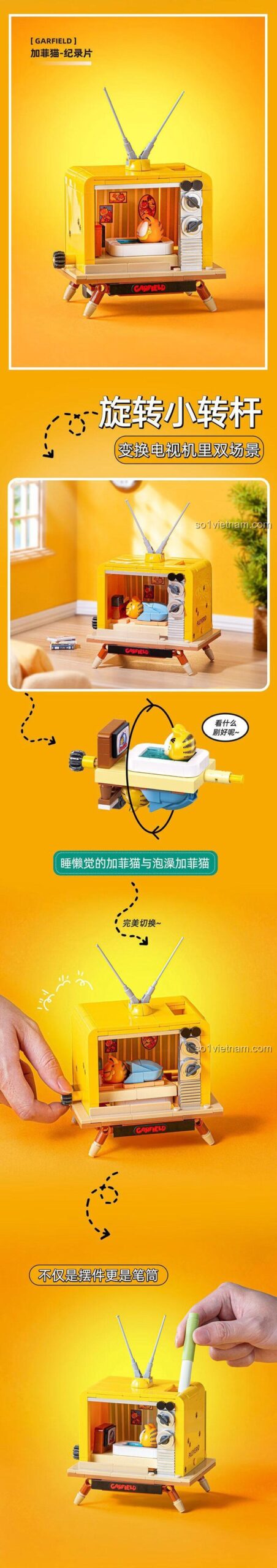 Mô hình TV trong bộ lắp ghép Garfield Bạch Nhật Mơ Pleyerid M38-P8052C