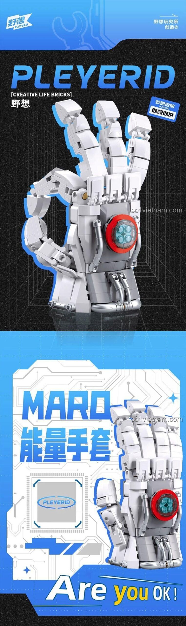 Kích thước hộp sản phẩm Maro Năng Lượng Tay Pleyerid M38-P8066