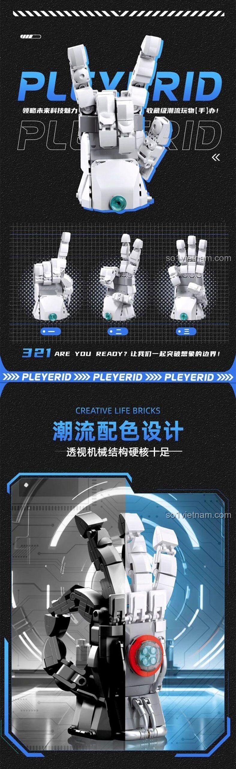 Kích thước mô hình Maro Năng Lượng Tay Pleyerid M38-P8066