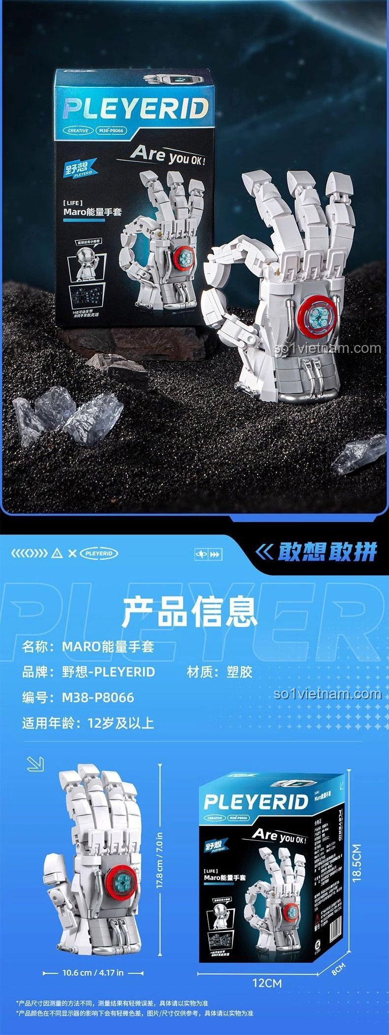 Mô hình Maro Năng Lượng Tay Pleyerid M38-P8066 và minifigure trong bối cảnh vũ trụ