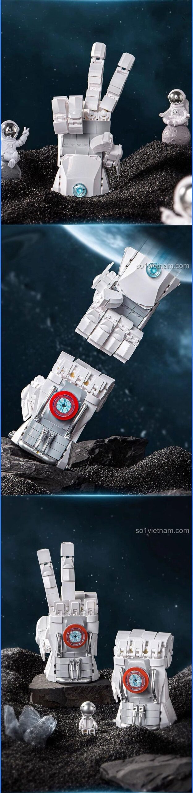 Mô hình Maro Năng Lượng Tay Pleyerid M38-P8066 và minifigure trong bối cảnh vũ trụ