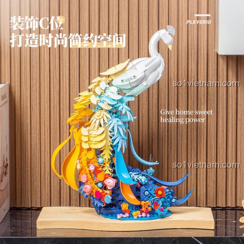 Bộ Lắp Ghép Mô Hình Chim Công Pleyerid M38-P8161 "Phồn Hoa Như Gấm" - Đồ Chơi Lắp Ghép Sáng Tạo Có Đèn LED, Màu Sắc Rực Rỡ, Phù Hợp Trang Trí Phòng, Độ Tuổi 12+