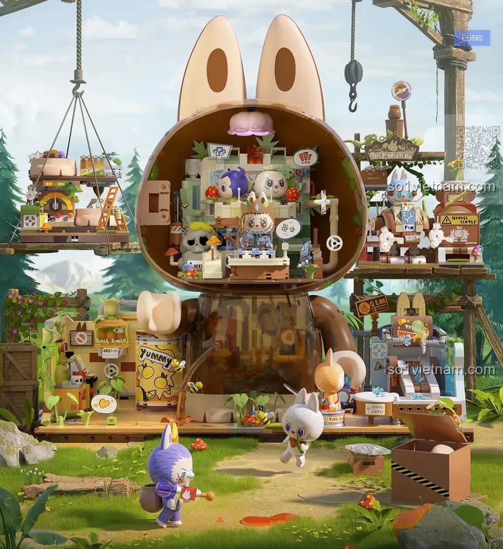 Căn cứ bí mật rừng xanh P10000, đồ chơi mô hình Ngôi nhà tinh nghịch LABUBU, kích thích sáng tạo, quà tặng sinh nhật cho bé 8 tuổi, siêu tiết kiệm