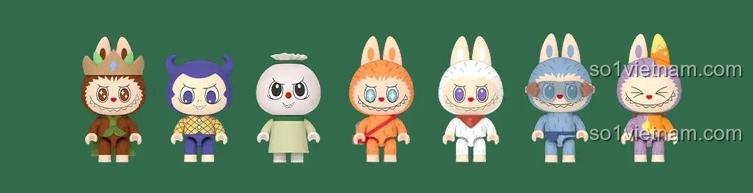 Ngôi nhà cây LABUBU Pop Mart P10000, 7 minifigures LABUBU dễ thương, đồ chơi lắp ráp cho bé 8 tuổi, giá hời