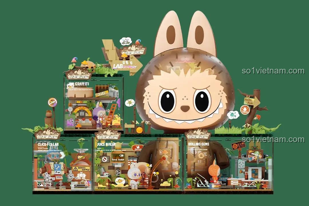 bộ đồ chơi Pop Mart P10000, mô hình nhà cây The Monsters, lắp ráp chi tiết, rèn luyện kiên nhẫn cho bé 8 tuổi, giá trị cao