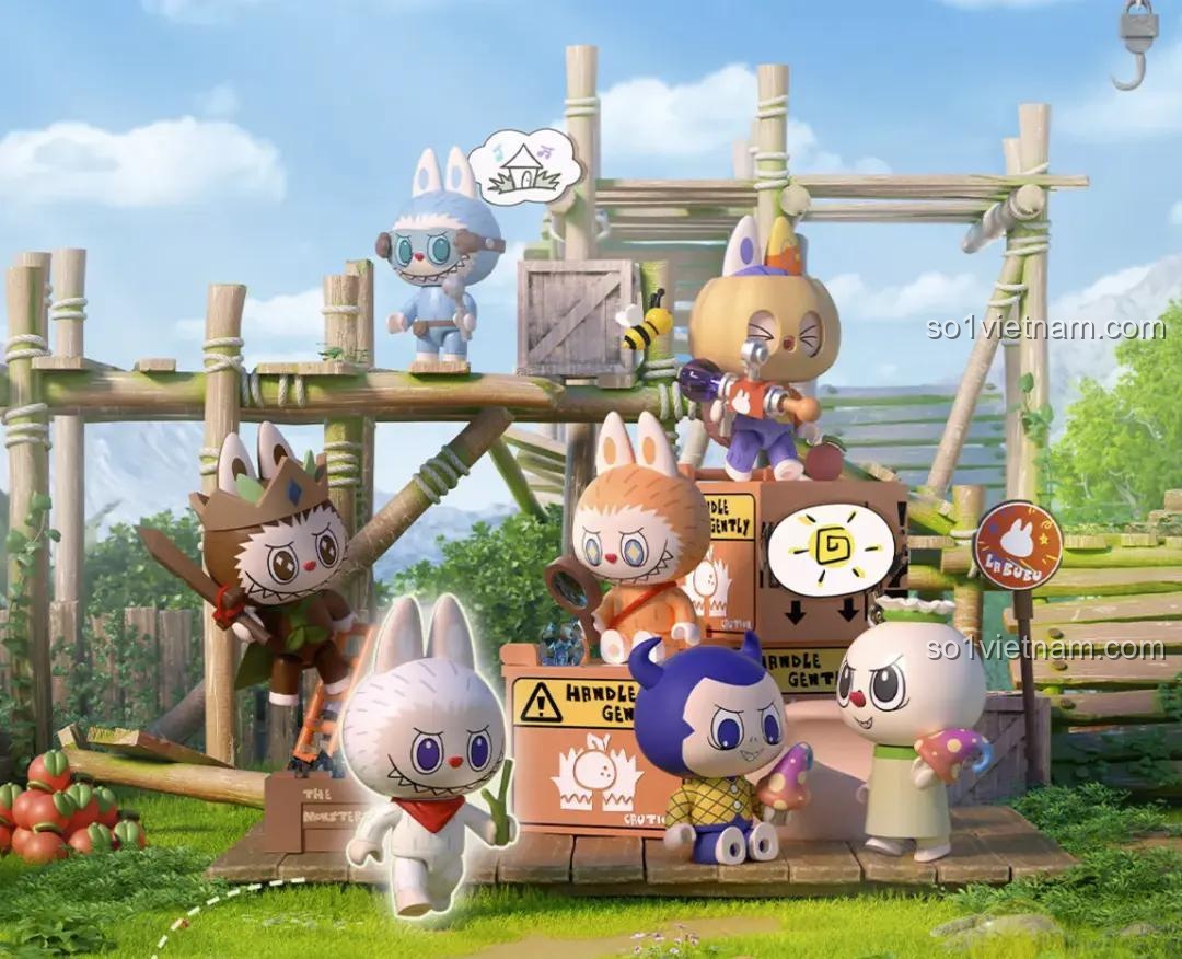 bộ lắp ghép Ngôi nhà tinh nghịch LABUBU Pop Mart P10000, các nhân vật LABUBU chơi đùa, đồ chơi phát triển tư duy cho bé 8 tuổi, đáng tiền