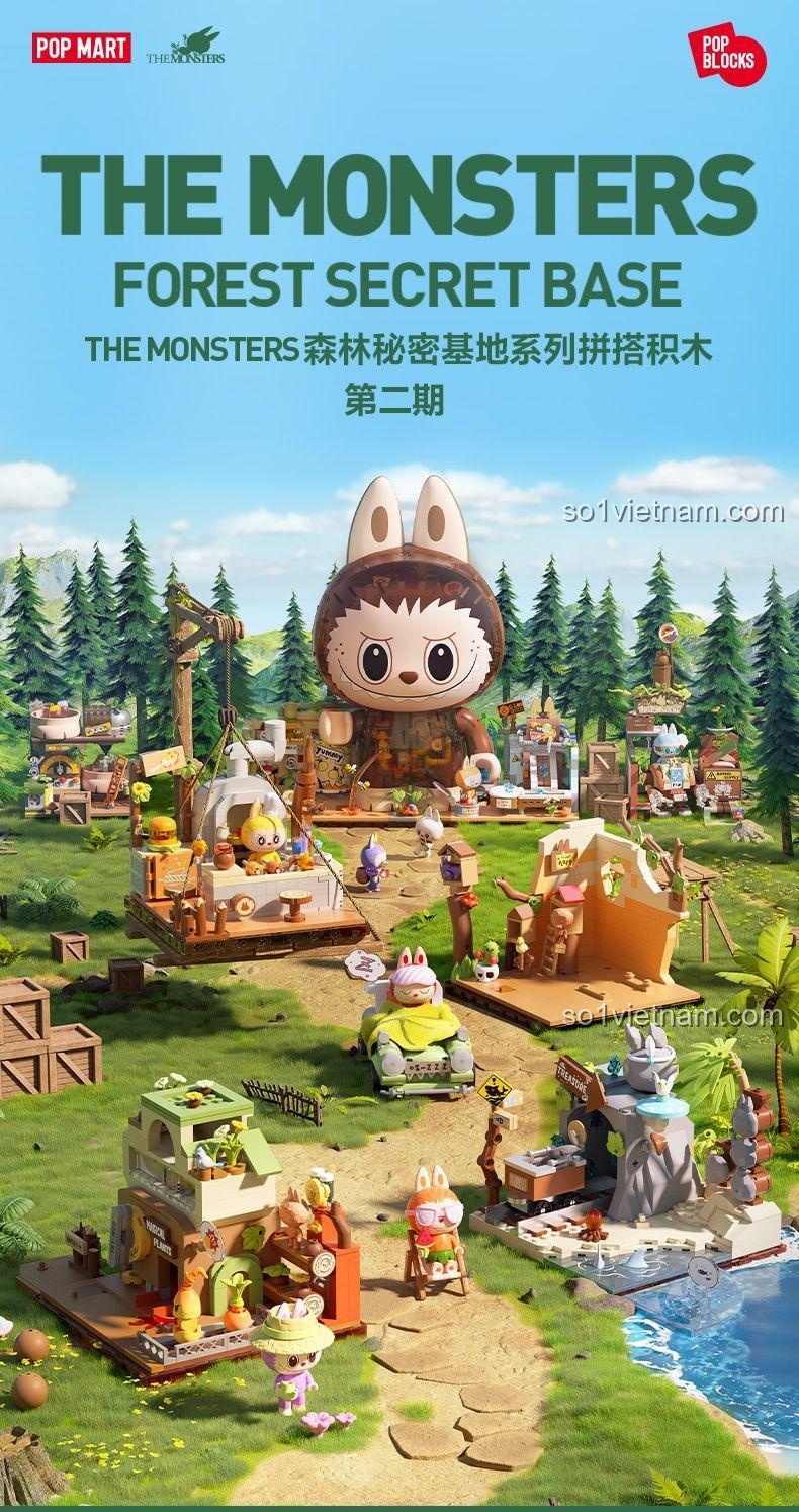 Toàn bộ series đồ chơi mô hình POP MART The Monsters Căn Cứ Bí Mật Trong Rừng, bao gồm cả set P10007 Labubu Đầu Bếp Thiên Tài.