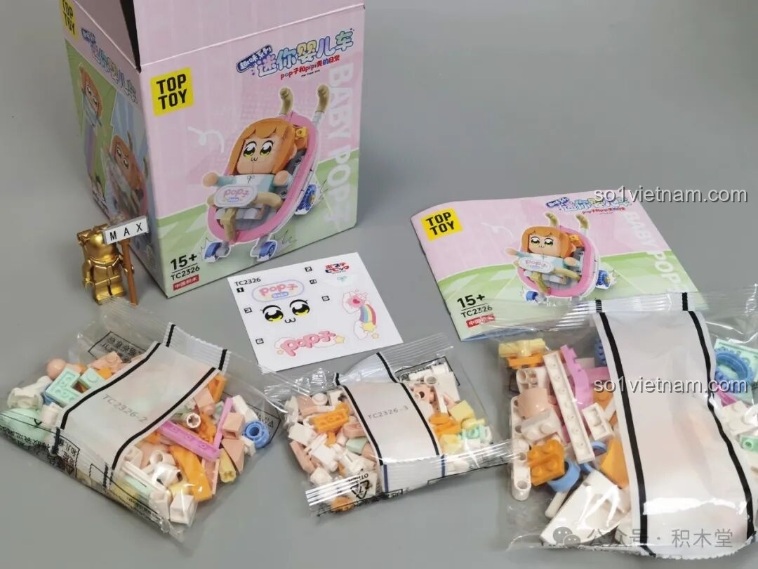 Mở hộp mẫu Pop子 Xe đẩy em bé TC2326