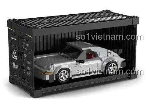 Mô hình xe Porsche 930 PB8816 đặt trong hộp trưng bày kiểu container, đồ chơi mô hình Power Block, chi tiết tinh xảo, phù hợp bé trai 8 tuổi, giá hời.