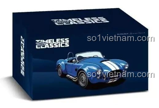 Hộp bộ xếp hình PB8818 Xe Ford Mui Trần Cổ Điển, đồ chơi lắp ráp Power Block, mô hình xe cổ điển màu xanh dương, quà tặng bé trai 8 tuổi