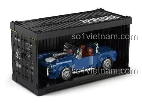 Xe Ford Mui Trần Power Block PB8818 trưng bày trong container, mô hình Ford Mui Trần PB 8818, đồ chơi mô hình cho bé trai, giá rẻ