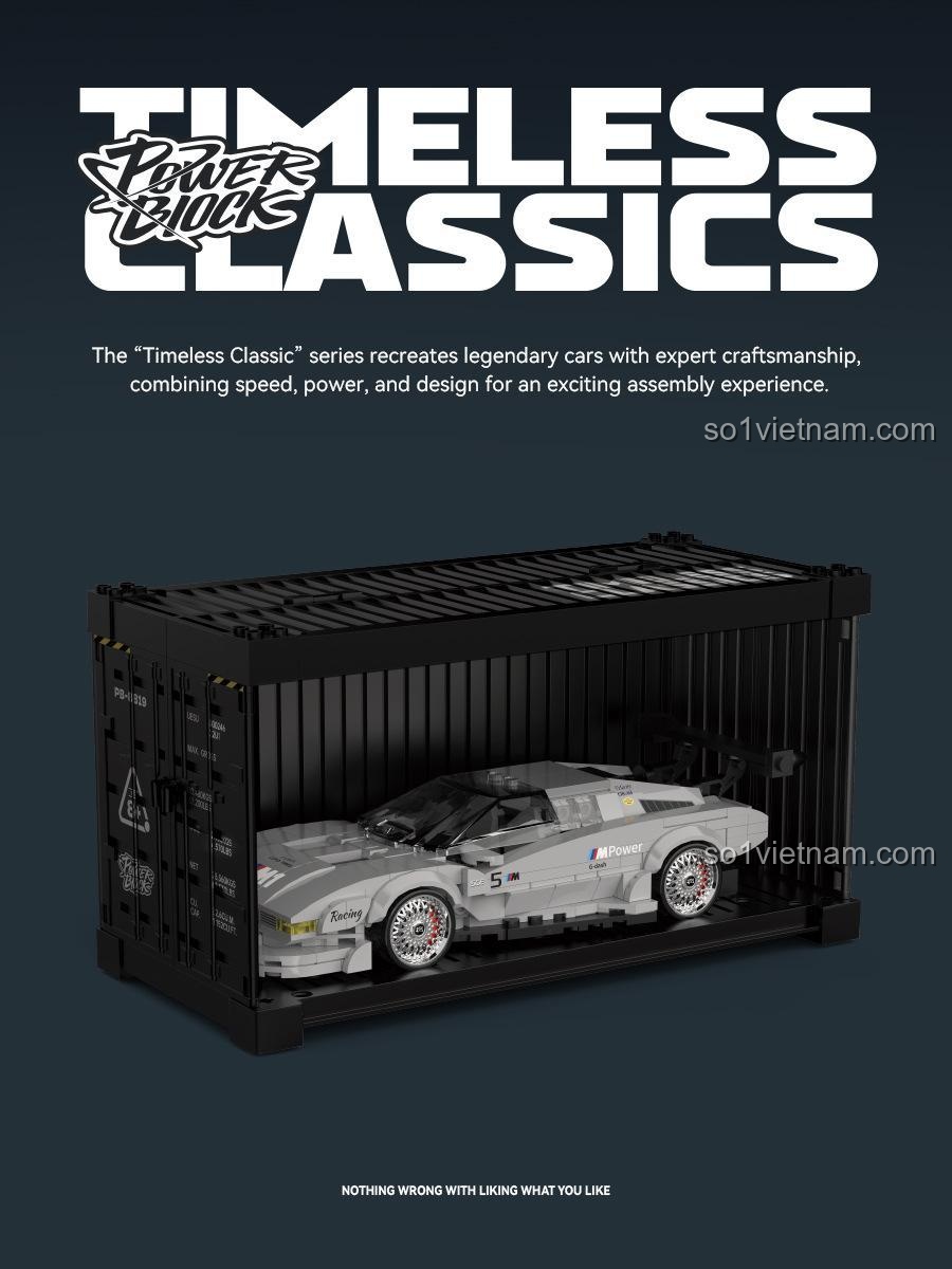 Siêu xe BMW M1 Power Block PB8819 trong hộp trưng bày độc đáo, thiết kế chi tiết, tốc độ kinh hoàng, phù hợp con trai 12 tuổi.