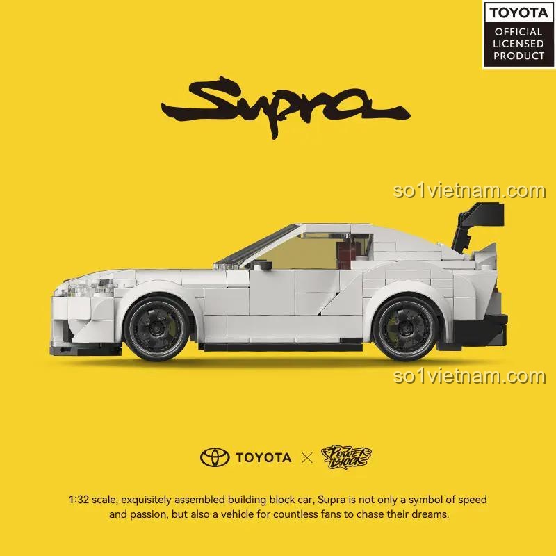 Hộp container trưng bày đóng lại, có logo Toyota và Supra, Power Block PB8808