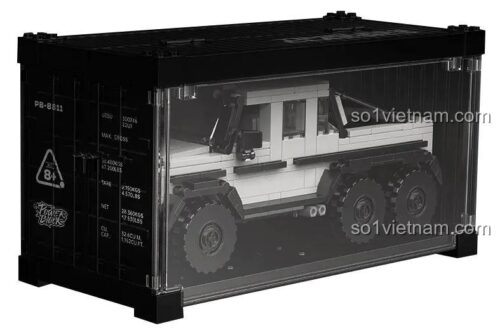 Bộ lắp ghép xe Mercedes-Benz G63 6x6 Power Blocks PB8811 trong hộp đựng container, xe mô hình địa hình, đồ chơi giáo dục cho bé trai