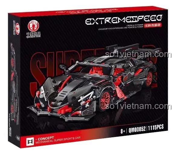Hộp bộ lắp ghép Qianmai QM00052 Siêu Xe Apollo IE, 1072 chi tiết, đồ chơi xây dựng cho bé trai.