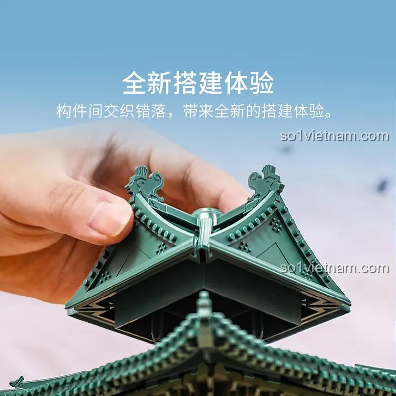 Đồ chơi mô hình Tháp Chuông Tây An Qiannian Sun QNSZL25AIQI, mô hình trưng bày đẹp mắt, di sản ngàn năm, phù hợp làm quà tặng.