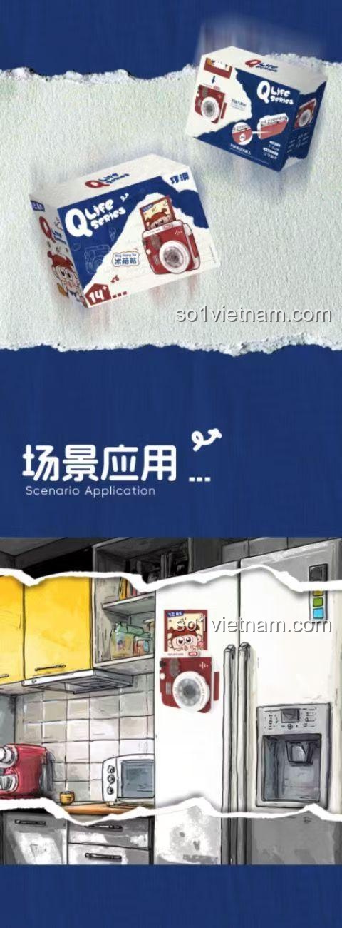 Ứng dụng làm nam châm tủ lạnh của mô hình máy ảnh lấy liền Qiaoao QA-001, đồ trang trí tủ lạnh QA001, phong cách độc đáo.