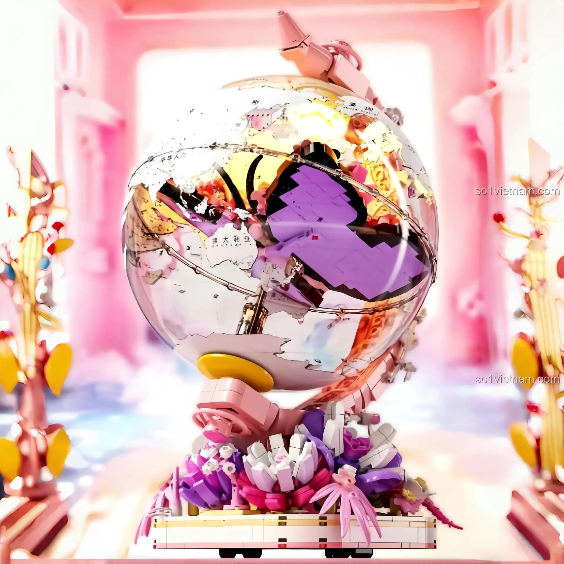 Mô hình Quả địa cầu bướm 启智乐 90105 lắp ráp hoàn chỉnh