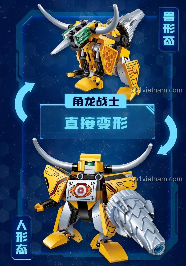 Hộp sản phẩm bộ 4 robot biến hình 启蒙QMAN/ENLIGHTEN/奇妙积木Keeppley 41231, đồ chơi lắp ráp cho bé trai 6 tuổi, 607 chi tiết, giá tốt