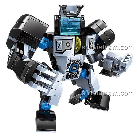 Robot biến hình màu đen trắng 启蒙QMAN/ENLIGHTEN/奇妙积木Keeppley 41231, đồ chơi lắp ráp cho bé trai 6 tuổi, 607 chi tiết, giá tốt