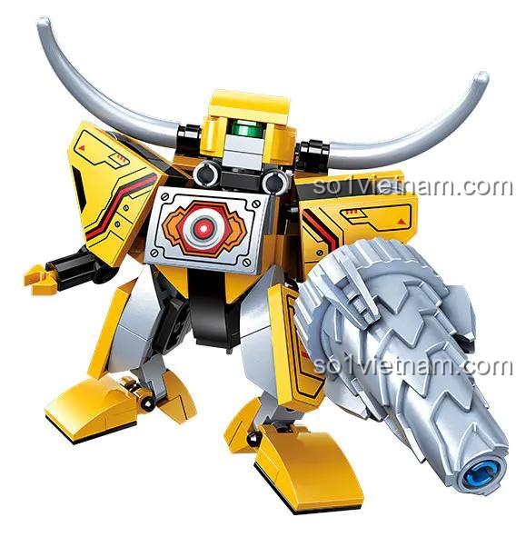 Robot biến hình màu vàng 启蒙QMAN/ENLIGHTEN/奇妙积木Keeppley 41231, đồ chơi lắp ráp cho bé trai 6 tuổi, 607 chi tiết, giá tốt