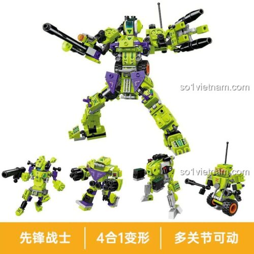 Hộp trưng bày của bộ đồ chơi mô hình QMAN 42203, gồm nhiều hộp nhỏ bên trong để tạo thành Mecha Chiến Binh Tiên Phong 42203.