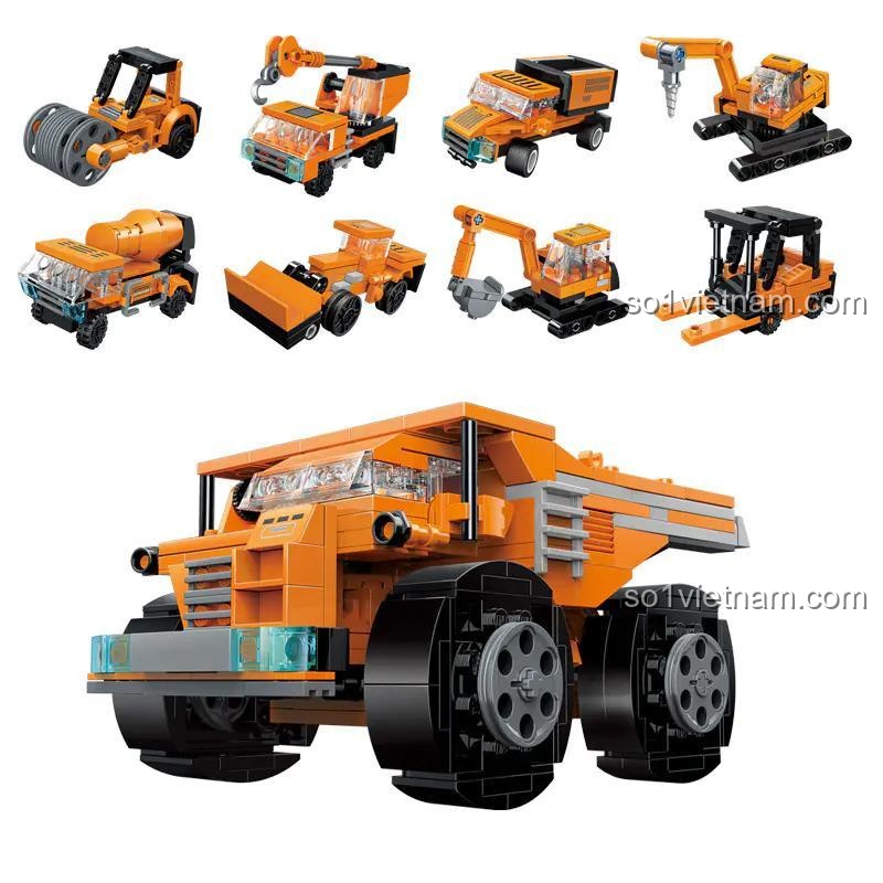 bộ lắp ghép Xe Vận Tải Hạng Nặng QMAN 42204 cho bé trai 6 tuổi, mô hình siêu xe tải mỏ chi tiết, giá rẻ.