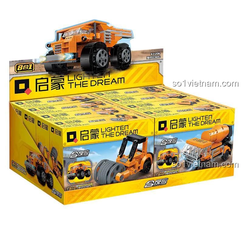 Hộp đồ chơi mô hình Siêu Xe Tải Mỏ QMAN 42204, quà tặng sinh nhật ý nghĩa cho bé trai 6 tuổi.