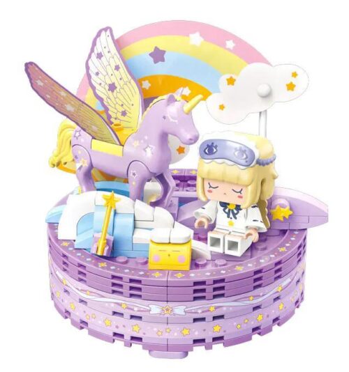Bộ lắp ghép Mini World Kỳ lân 72032-4 có hộp đựng đồ, dành cho bé gái 6 tuổi, chất lượng cao, giá tốt